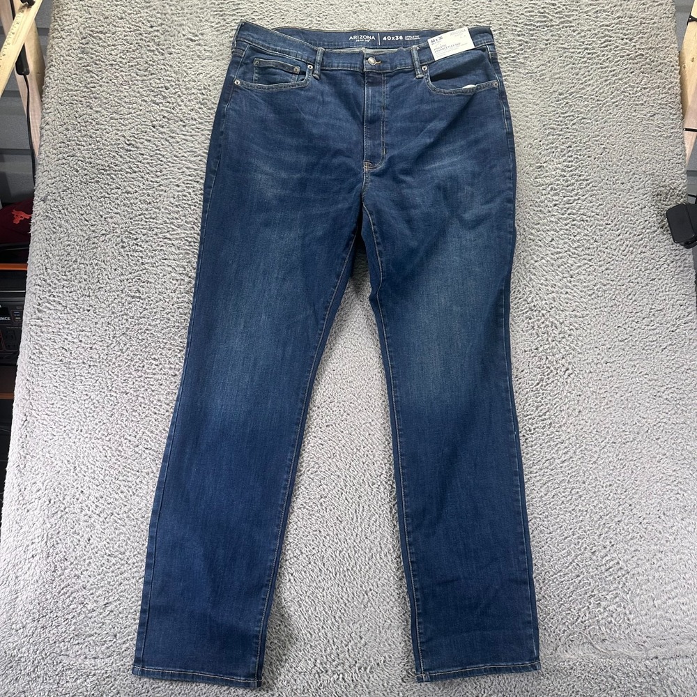 Arizona Advance Flex 360 Jeans Men 40x36 Blue Cotton Denim Straight Athletic Fit